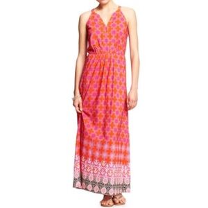 Pink and Orange maxi Dress by Banana Republic